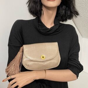 Judith Leiber Tan Snakeskin /Reptile Purse